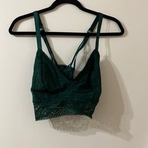 Worn once dark green bralette